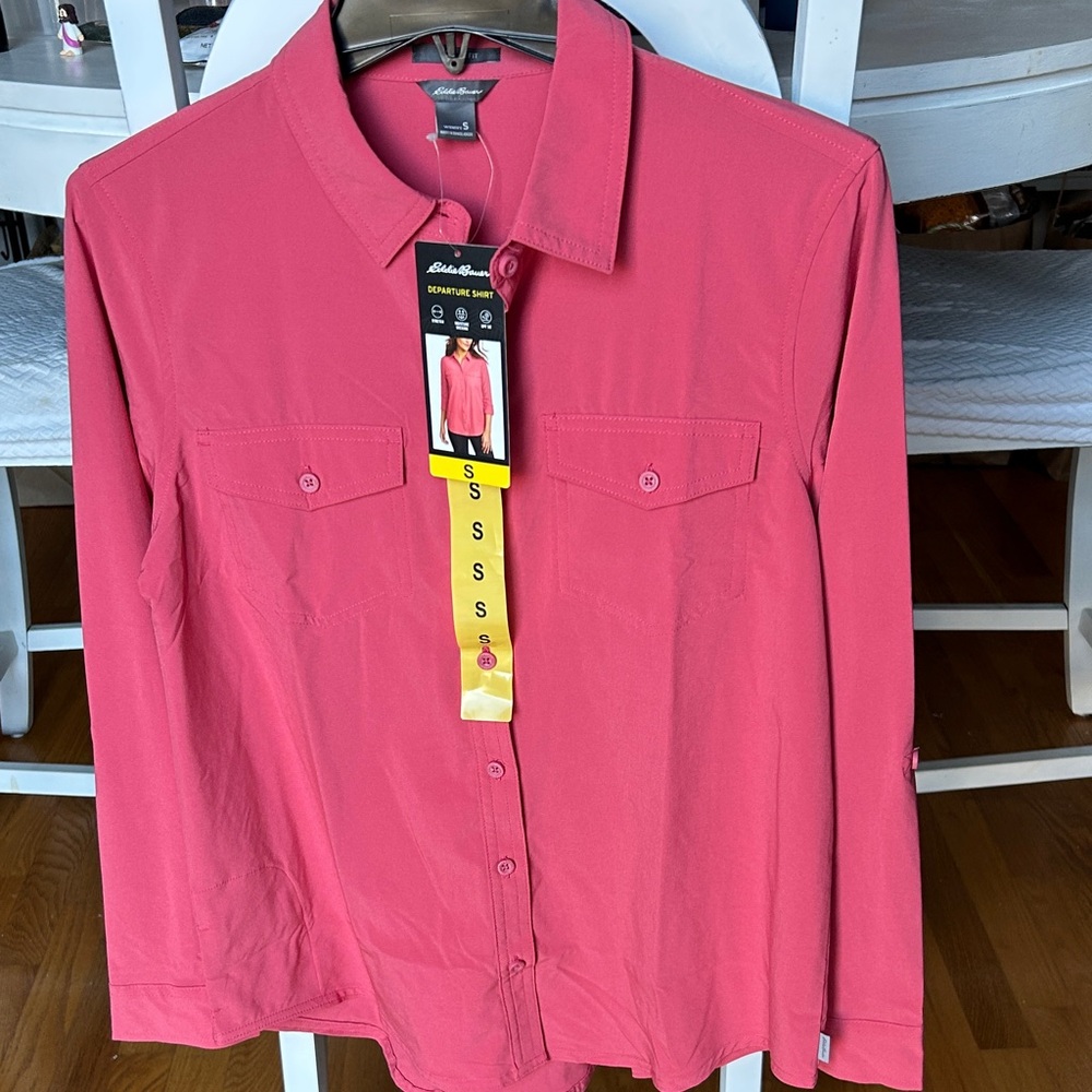Eddie Bauer Vibrant Pink Long Sleeve Shirt